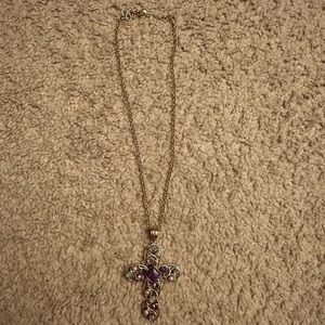 Nicky Butler Purple Cross Necklace